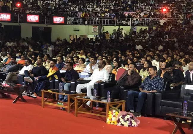 darbar film audio launch actor yogi babu interest speech 